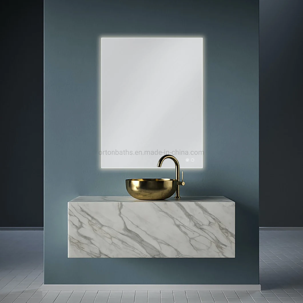 Ortonbath 28X36 Modern Dimming Wall Mount Mirror Frameless Lighting LED Bathroom Mirror