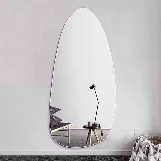 Morden Decor Магазин тканей для ванной комнаты Стоящее напольное безрамное зеркало в полный рост